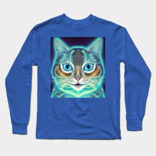 Kosmic Kitty (6) - Trippy Psychedelic Cat Long Sleeve T-Shirt